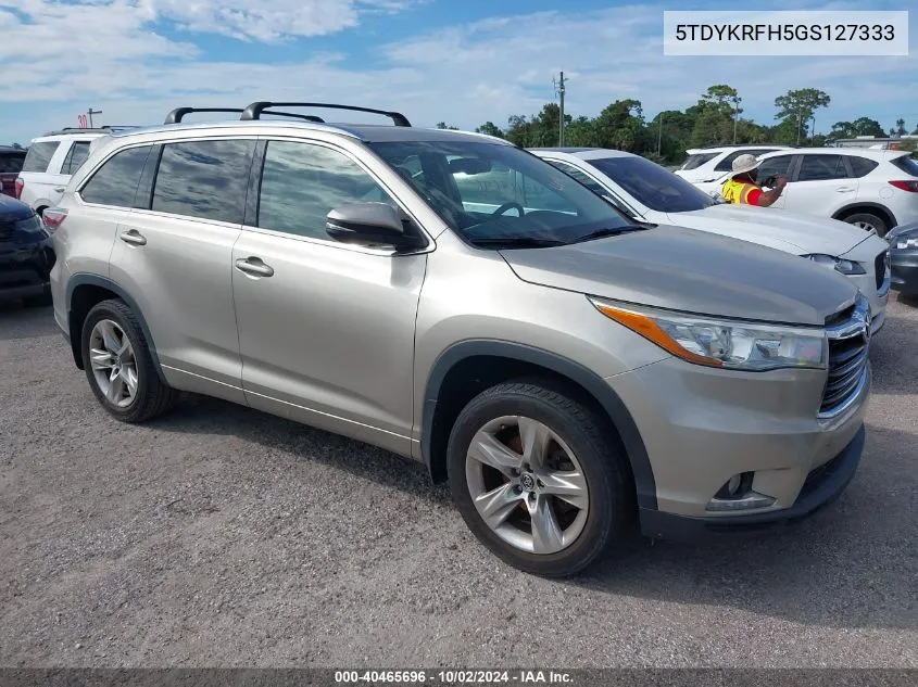 2016 Toyota Highlander Limited/Ltd Platinum VIN: 5TDYKRFH5GS127333 Lot: 40465696