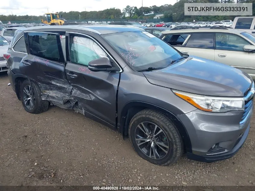 2016 Toyota Highlander Xle V6 VIN: 5TDJKRFH6GS333391 Lot: 40490928