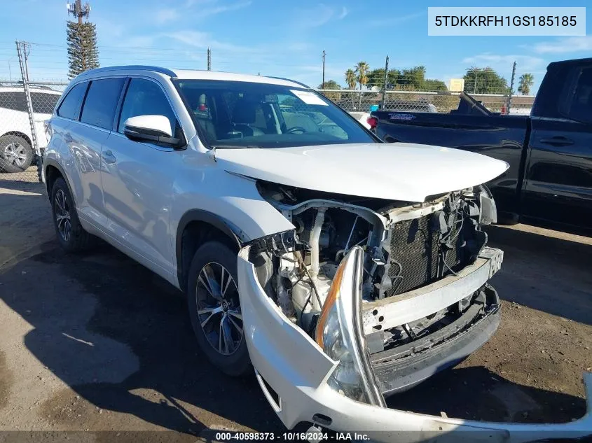 5TDKKRFH1GS185185 2016 Toyota Highlander Xle V6