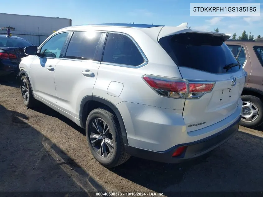 5TDKKRFH1GS185185 2016 Toyota Highlander Xle V6