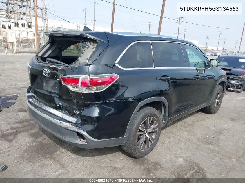 2016 Toyota Highlander Xle V6 VIN: 5TDKKRFH5GS134563 Lot: 40621878