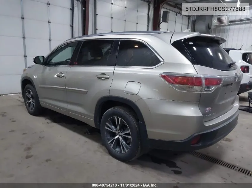 2016 Toyota Highlander Xle V6 VIN: 5TDJKRFH8GS277888 Lot: 40754210