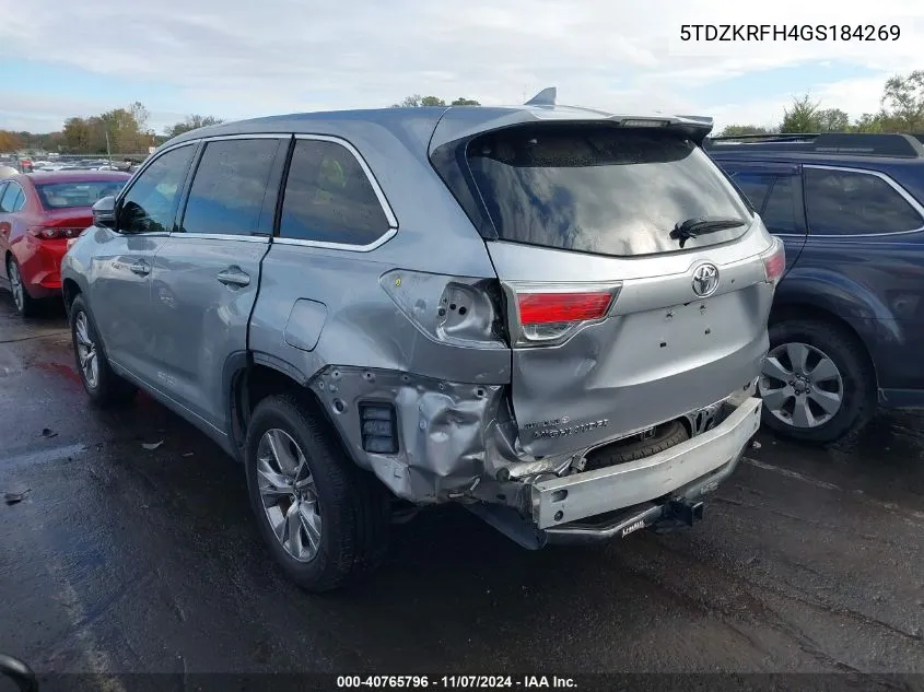 2016 Toyota Highlander Le Plus V6 VIN: 5TDZKRFH4GS184269 Lot: 40765796