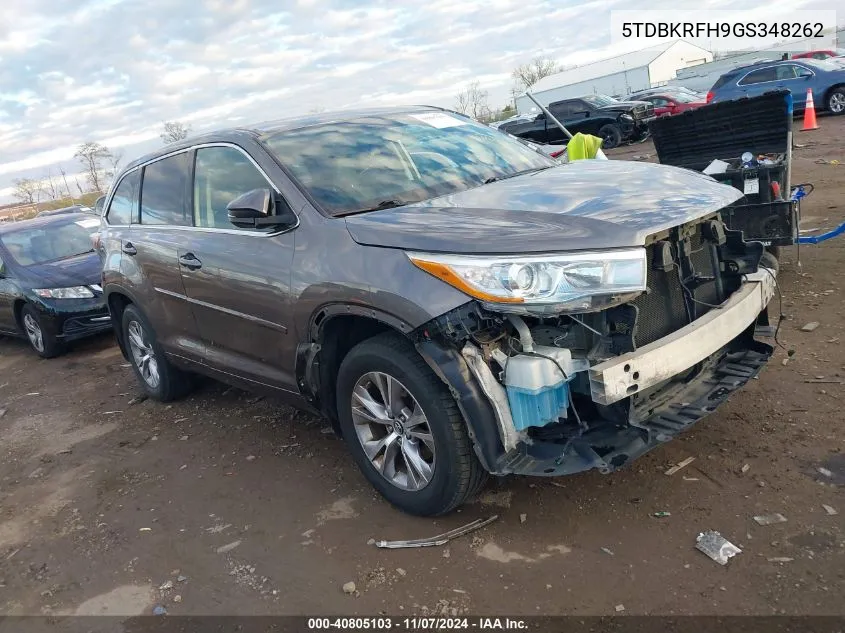 2016 Toyota Highlander Le Plus V6 VIN: 5TDBKRFH9GS348262 Lot: 40805103