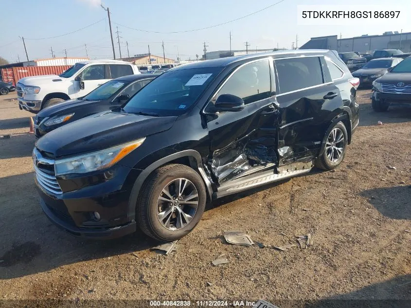 2016 Toyota Highlander Xle V6 VIN: 5TDKKRFH8GS186897 Lot: 40842838