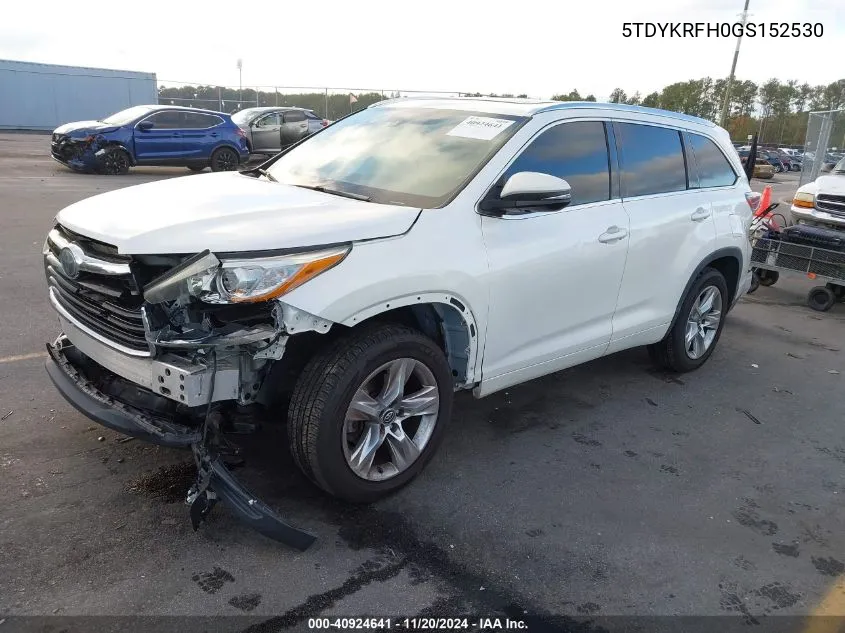 2016 Toyota Highlander Limited Platinum V6 VIN: 5TDYKRFH0GS152530 Lot: 40924641