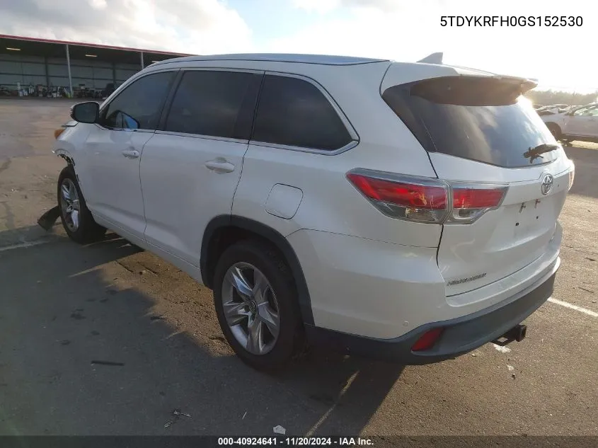 2016 Toyota Highlander Limited Platinum V6 VIN: 5TDYKRFH0GS152530 Lot: 40924641