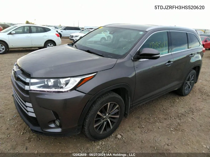 2017 Toyota Highlander Se/Xle VIN: 5TDJZRFH3HS520620 Lot: 12082689