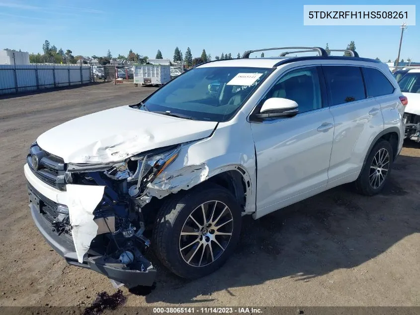 2017 Toyota Highlander Se VIN: 5TDKZRFH1HS508261 Lot: 38065141