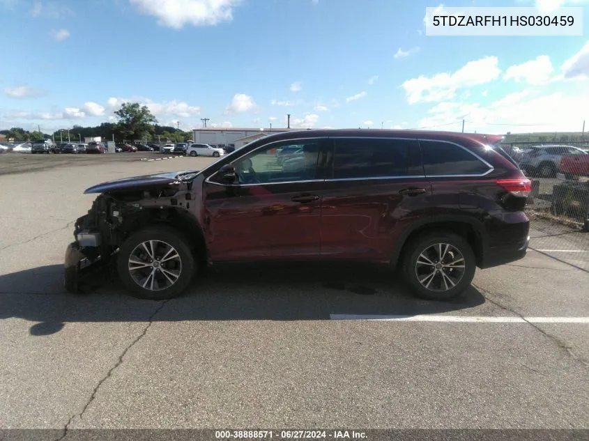 2017 Toyota Highlander Le VIN: 5TDZARFH1HS030459 Lot: 38888571