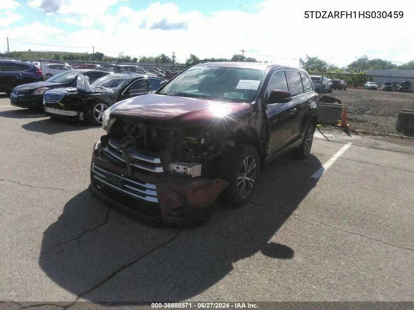 2017 Toyota Highlander Le VIN: 5TDZARFH1HS030459 Lot: 38888571