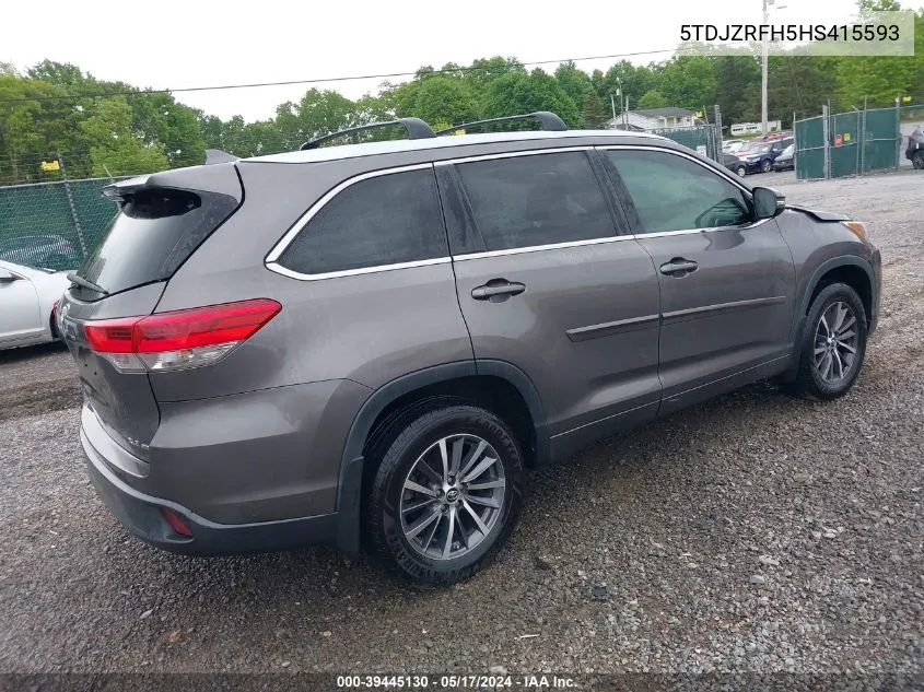 5TDJZRFH5HS415593 2017 Toyota Highlander Xle