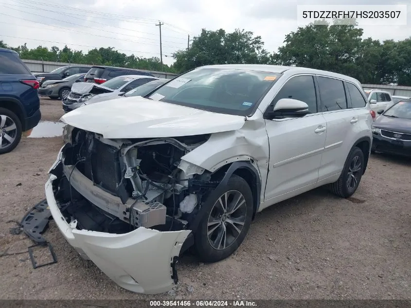 2017 Toyota Highlander Le Plus VIN: 5TDZZRFH7HS203507 Lot: 39541456