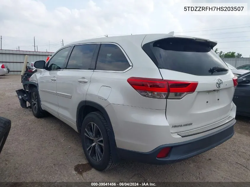 5TDZZRFH7HS203507 2017 Toyota Highlander Le Plus