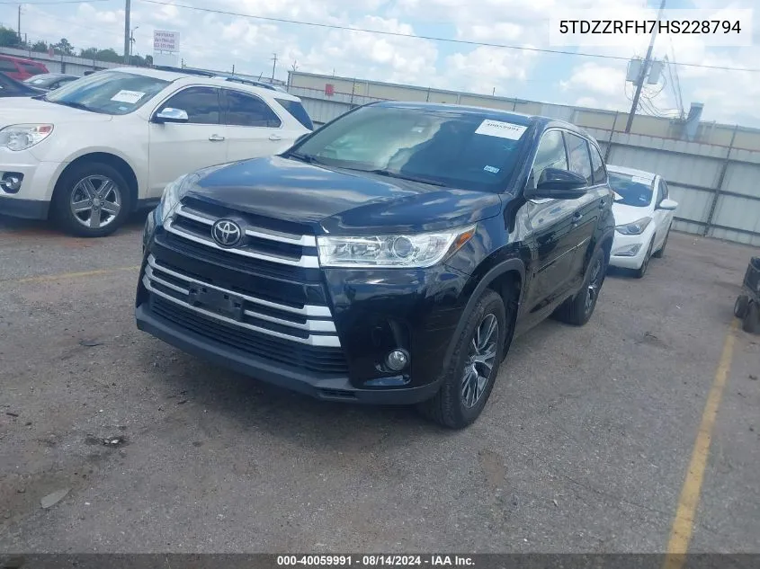 5TDZZRFH7HS228794 2017 Toyota Highlander Le Plus