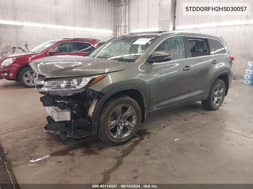 2017 Toyota Highlander Hybrid Ltd Platinum VIN: 5TDDGRFH2HS030057 Lot: 40114357