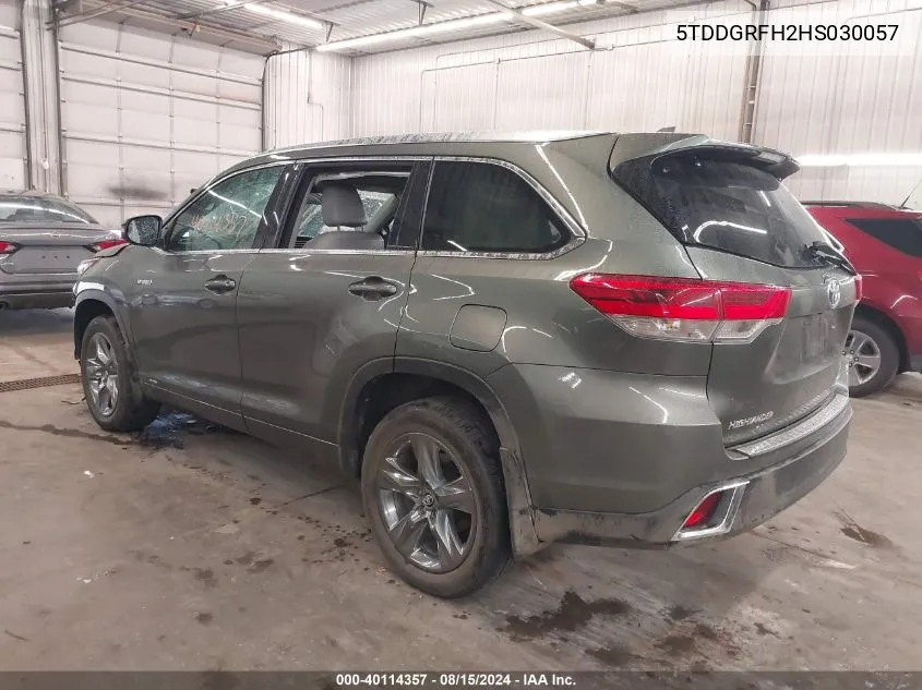 2017 Toyota Highlander Hybrid Ltd Platinum VIN: 5TDDGRFH2HS030057 Lot: 40114357