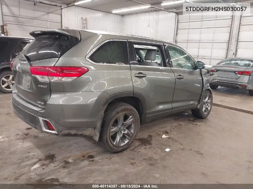 2017 Toyota Highlander Hybrid Ltd Platinum VIN: 5TDDGRFH2HS030057 Lot: 40114357