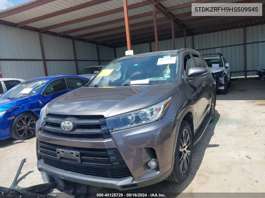 5TDKZRFH9HS509545 2017 Toyota Highlander Se