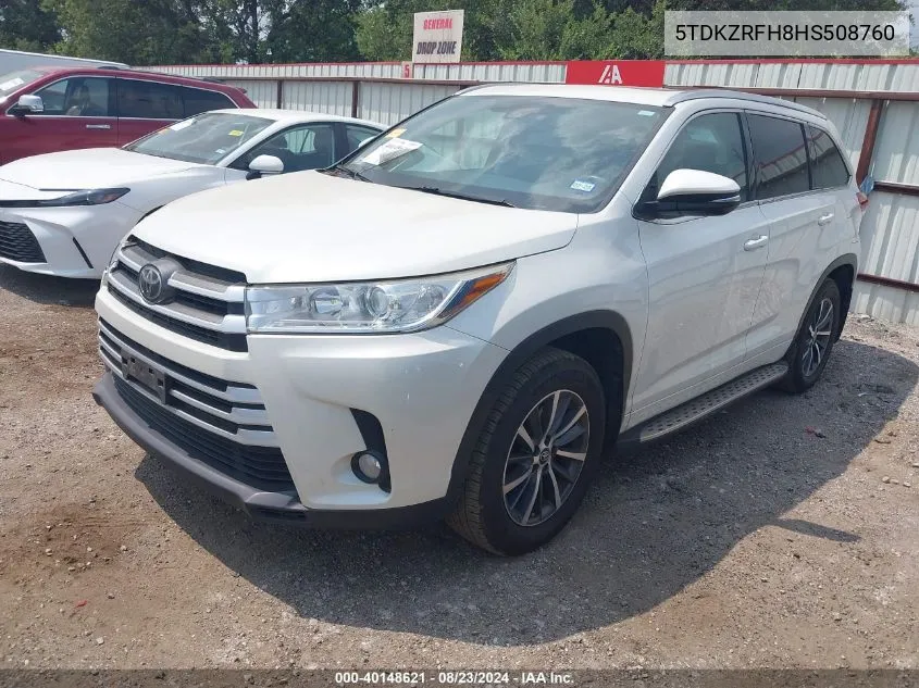 5TDKZRFH8HS508760 2017 Toyota Highlander Xle