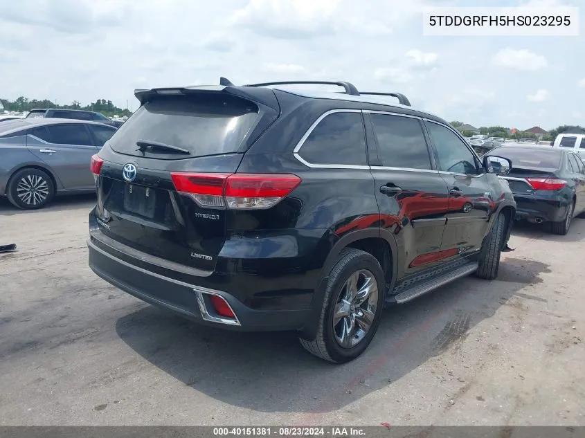 5TDDGRFH5HS023295 2017 Toyota Highlander Hybrid Limited Platinum