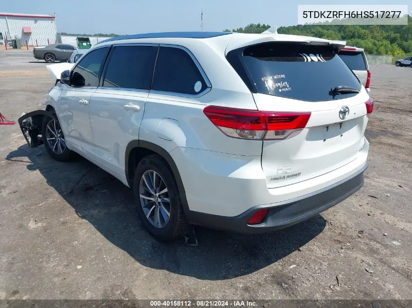 5TDKZRFH6HS517277 2017 Toyota Highlander Xle