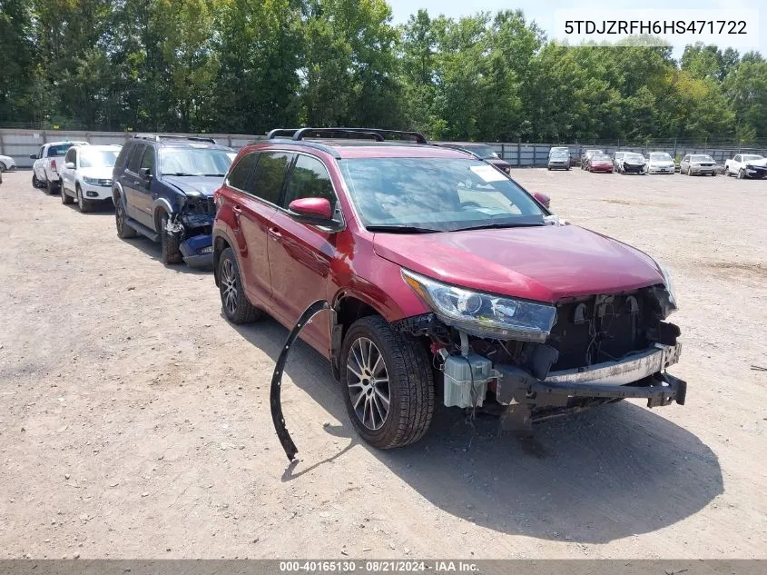 2017 Toyota Highlander Se VIN: 5TDJZRFH6HS471722 Lot: 40165130