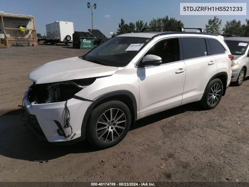 5TDJZRFH1HS521233 2017 Toyota Highlander Se