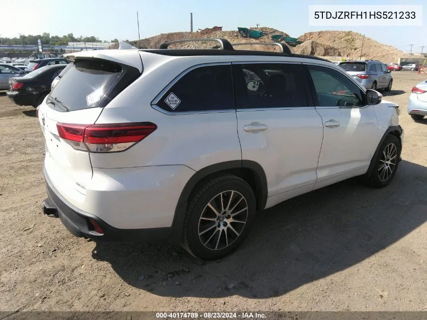 5TDJZRFH1HS521233 2017 Toyota Highlander Se