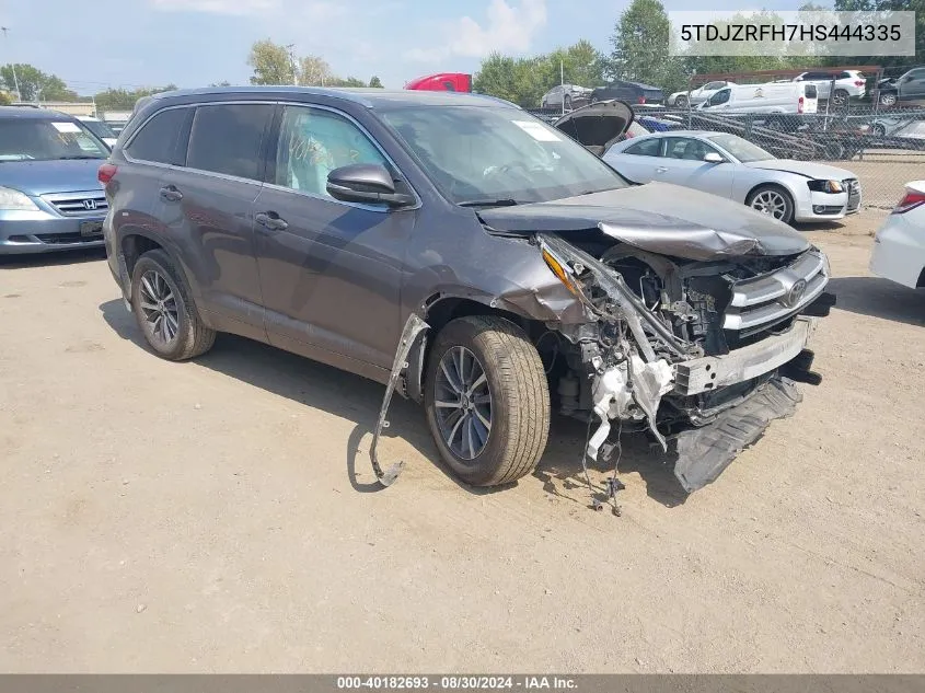 5TDJZRFH7HS444335 2017 Toyota Highlander Xle