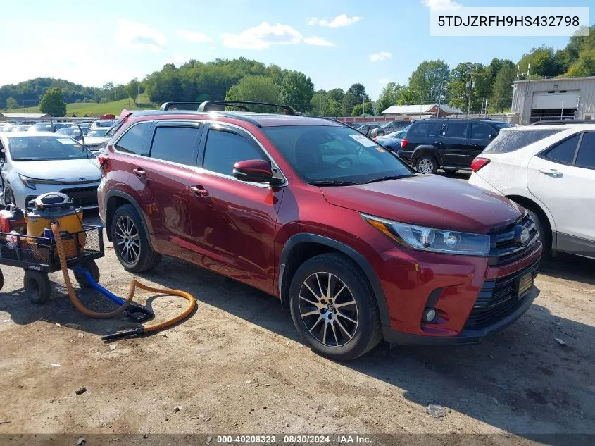 2017 Toyota Highlander Se VIN: 5TDJZRFH9HS432798 Lot: 40208323