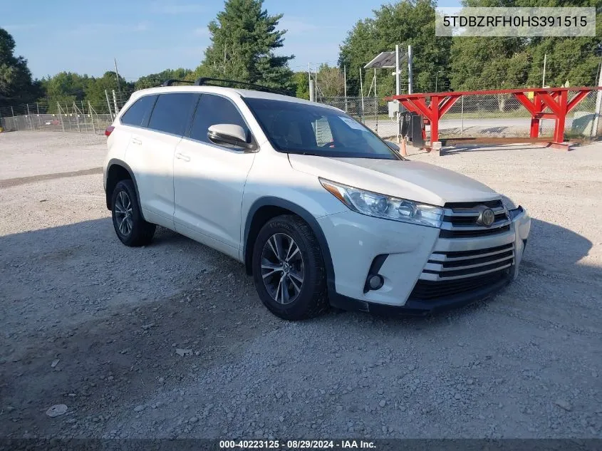 2017 Toyota Highlander Le Plus VIN: 5TDBZRFH0HS391515 Lot: 40223125