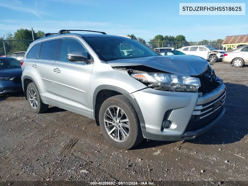 2017 Toyota Highlander Se/Xle VIN: 5TDJZRFH3HS518625 Lot: 40289592