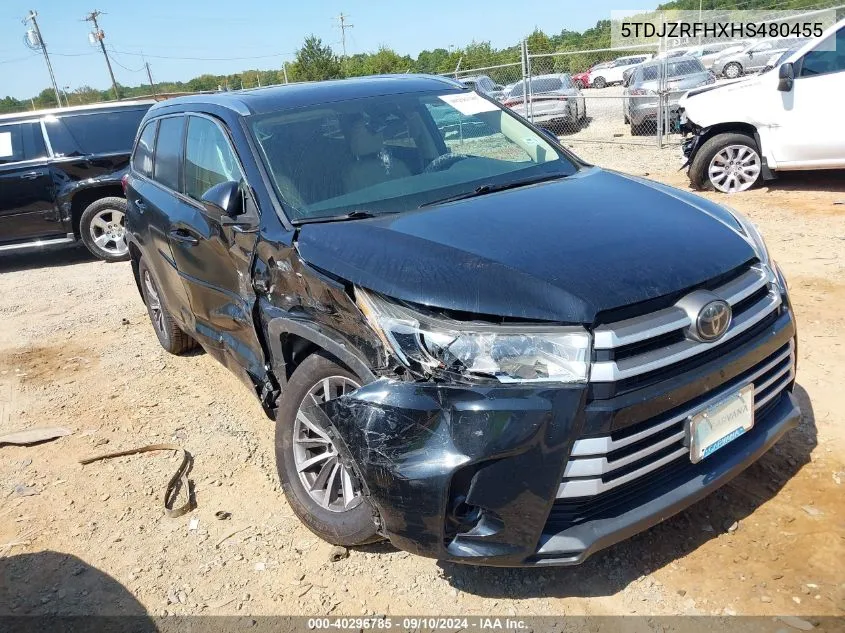 2017 Toyota Highlander Se/Xle VIN: 5TDJZRFHXHS480455 Lot: 40296785