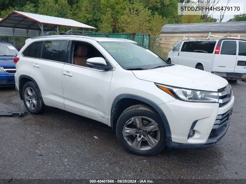 2017 Toyota Highlander Limited VIN: 5TDDZRFH4HS479170 Lot: 40401566