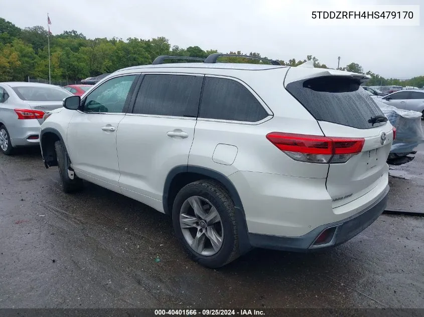 2017 Toyota Highlander Limited VIN: 5TDDZRFH4HS479170 Lot: 40401566