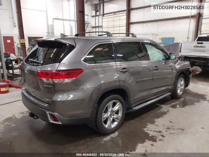 5TDDGRFH2HS028583 2017 Toyota Highlander Hybrid Limited