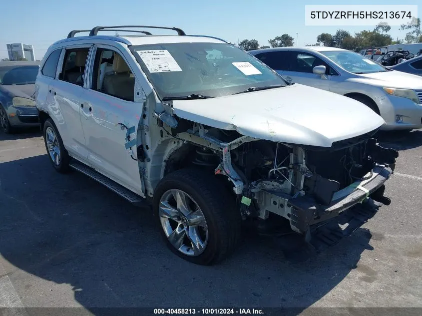 2017 Toyota Highlander Limited VIN: 5TDYZRFH5HS213674 Lot: 40458213