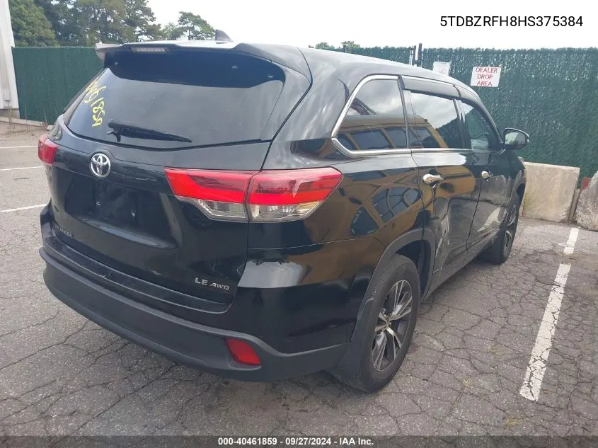 5TDBZRFH8HS375384 2017 Toyota Highlander Le Plus