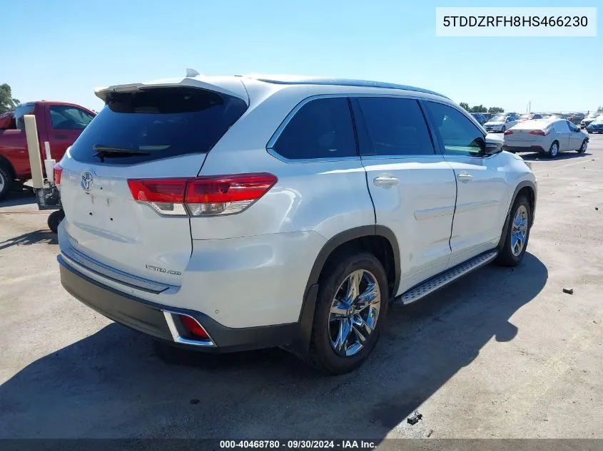 2017 Toyota Highlander Limited Platinum VIN: 5TDDZRFH8HS466230 Lot: 40468780