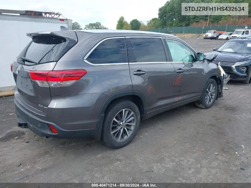 2017 Toyota Highlander Xle VIN: 5TDJZRFH1HS432634 Lot: 40471214