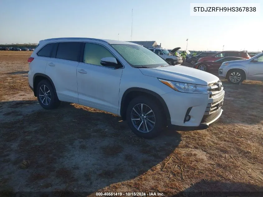 2017 Toyota Highlander Xle VIN: 5TDJZRFH9HS367838 Lot: 40551419