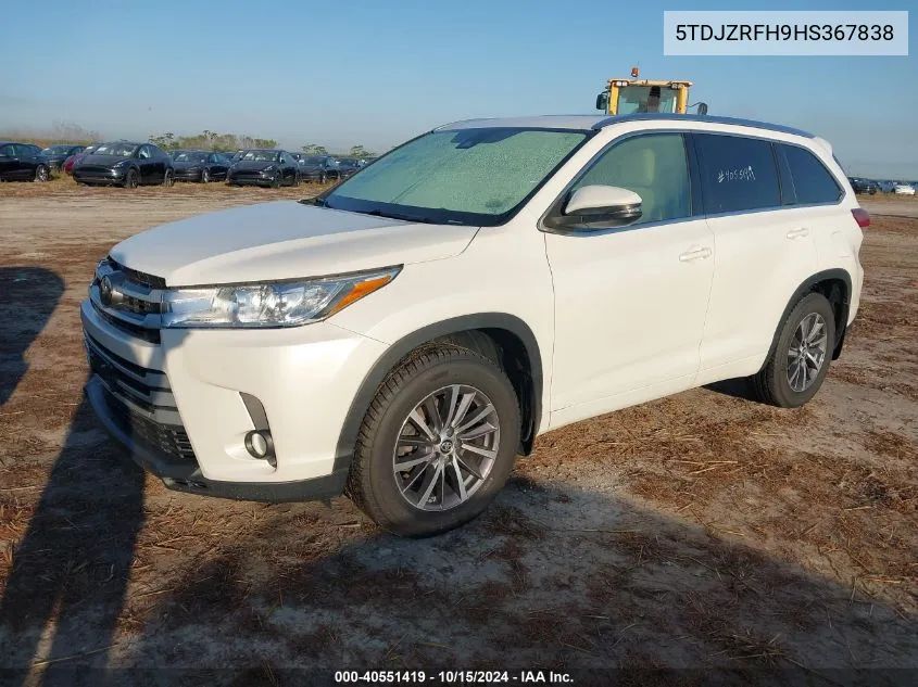 2017 Toyota Highlander Xle VIN: 5TDJZRFH9HS367838 Lot: 40551419