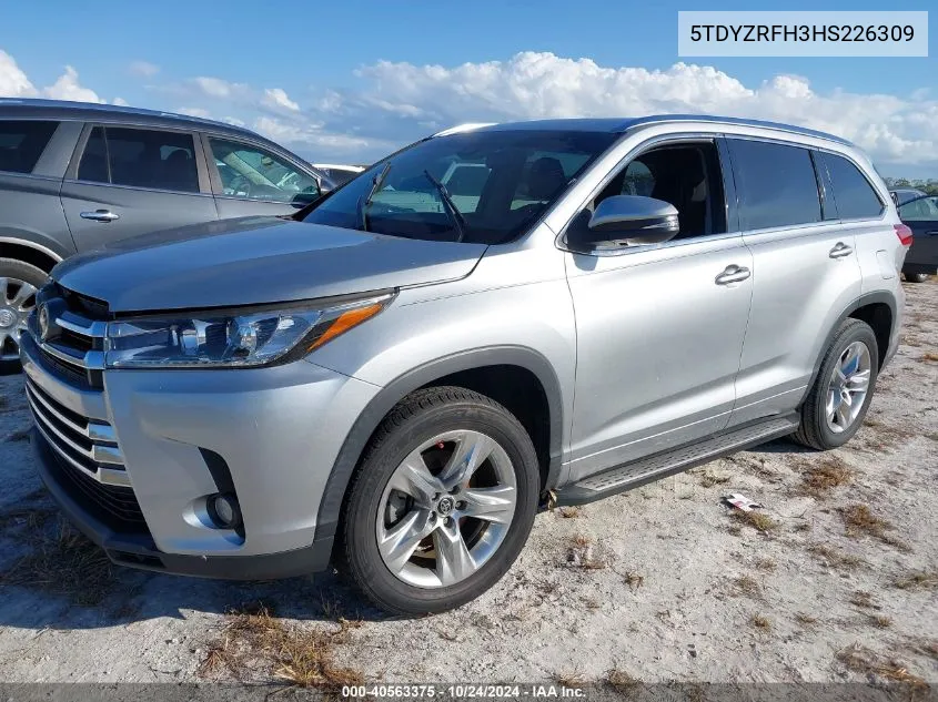 2017 Toyota Highlander Limited VIN: 5TDYZRFH3HS226309 Lot: 40563375