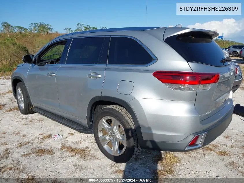 2017 Toyota Highlander Limited VIN: 5TDYZRFH3HS226309 Lot: 40563375