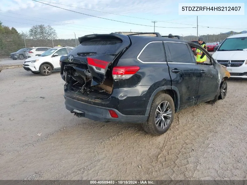 2017 Toyota Highlander Le VIN: 5TDZZRFH4HS212407 Lot: 40589483