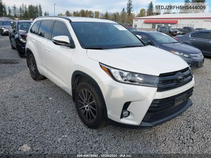 2017 Toyota Highlander Se VIN: 5TDJZRFH5HS444009 Lot: 40679563