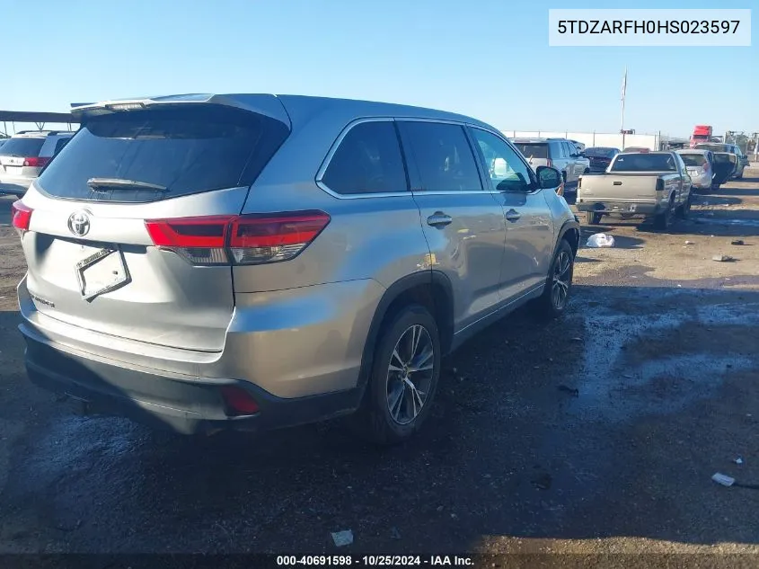 5TDZARFH0HS023597 2017 Toyota Highlander Le