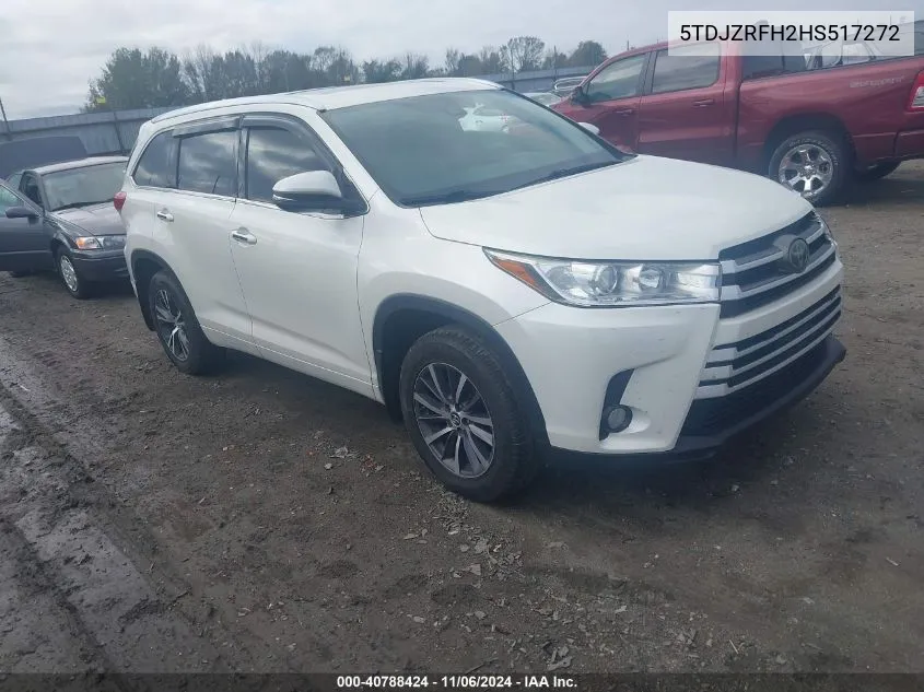 2017 Toyota Highlander Xle VIN: 5TDJZRFH2HS517272 Lot: 40788424