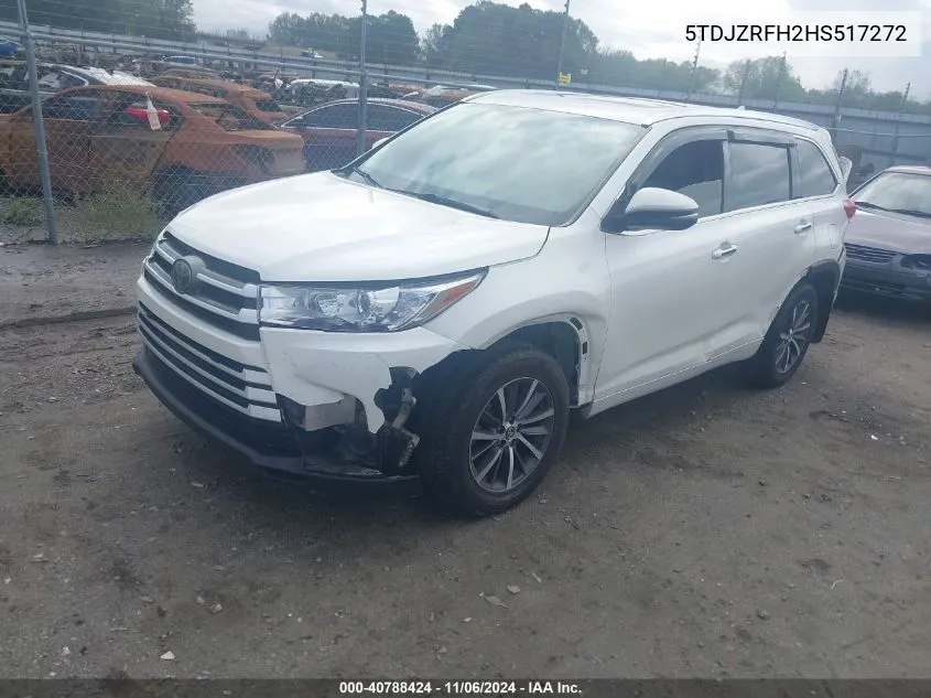 2017 Toyota Highlander Xle VIN: 5TDJZRFH2HS517272 Lot: 40788424